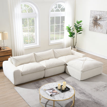 GOMYHOME [VIDEO]116'' Fully Compressed Sofa with High Density Foam, Integrated Backrest&Seat