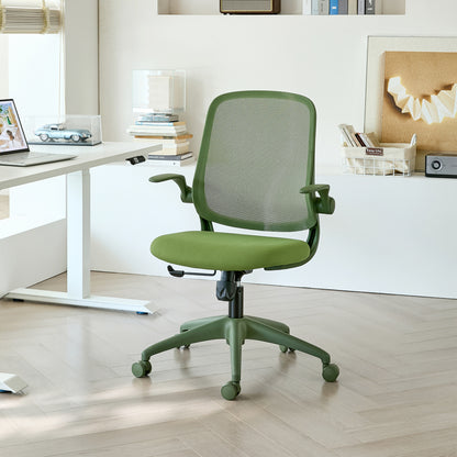 GOMYHOME Green Ergonomic Mesh Office Chair with Flip-Up Arms and Lumbar Support