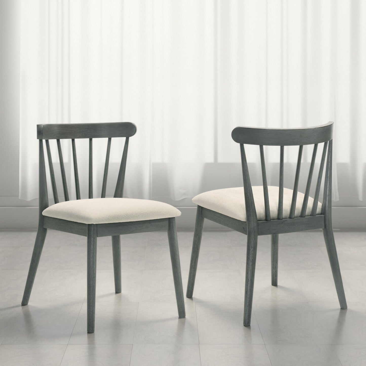 GOMYHOME Set of 2 Rustic Farmhouse Dining Chairs, Solid Wood Side Chairs for Kitchen & Dining