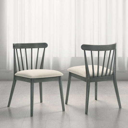 GOMYHOME Set of 2 Rustic Farmhouse Dining Chairs, Solid Wood Side Chairs for Kitchen & Dining